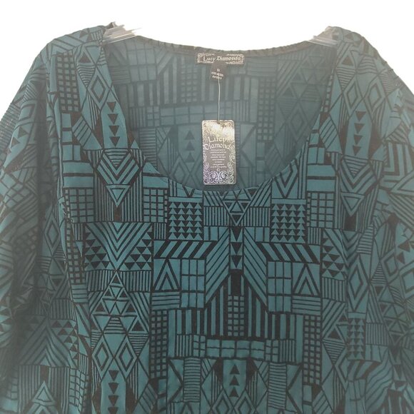 Lucy Diamonds NWT Women's Long Sleeve Pullover Top Green Size 5X - Picture 3 of 9